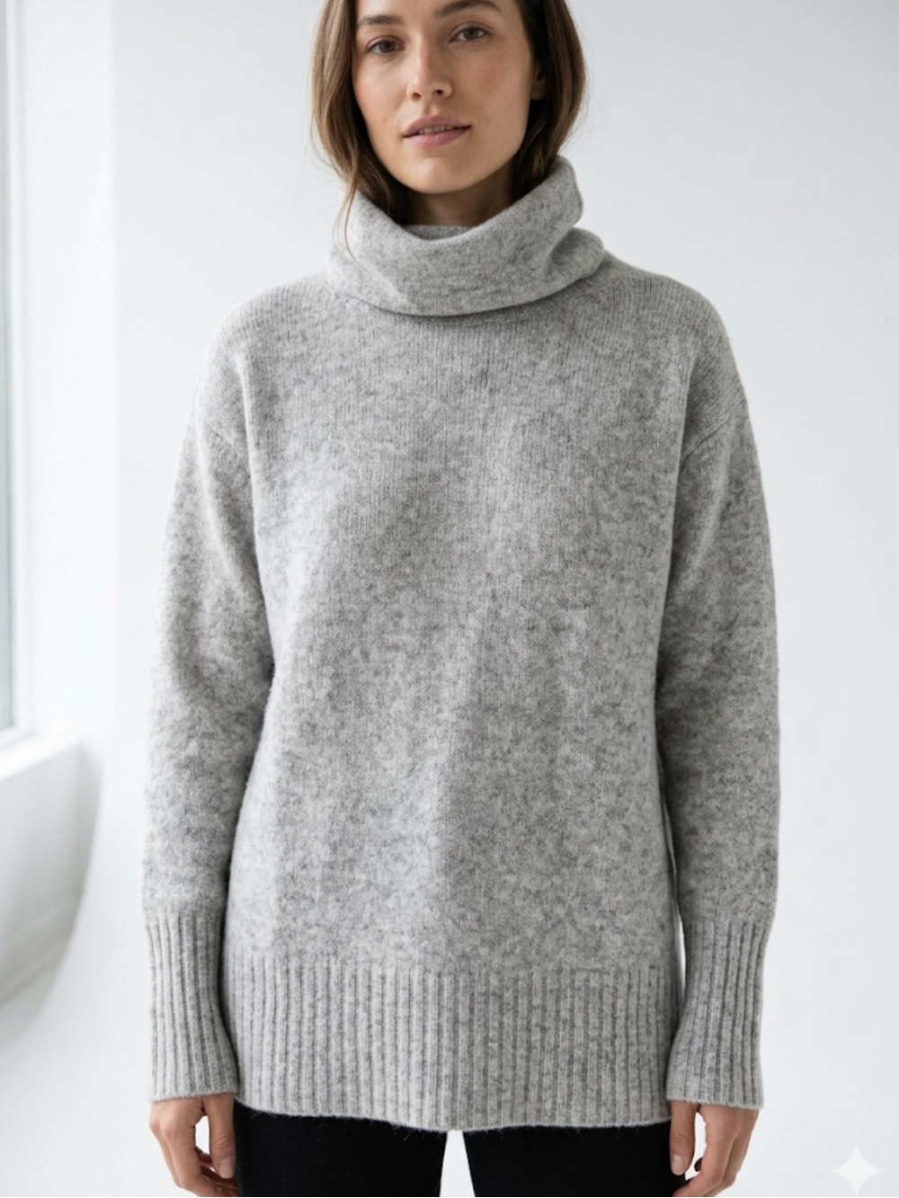 Aritzia Community Yak-Wool Turtleneck Sweater Size XS | Heather Gray | Capsule